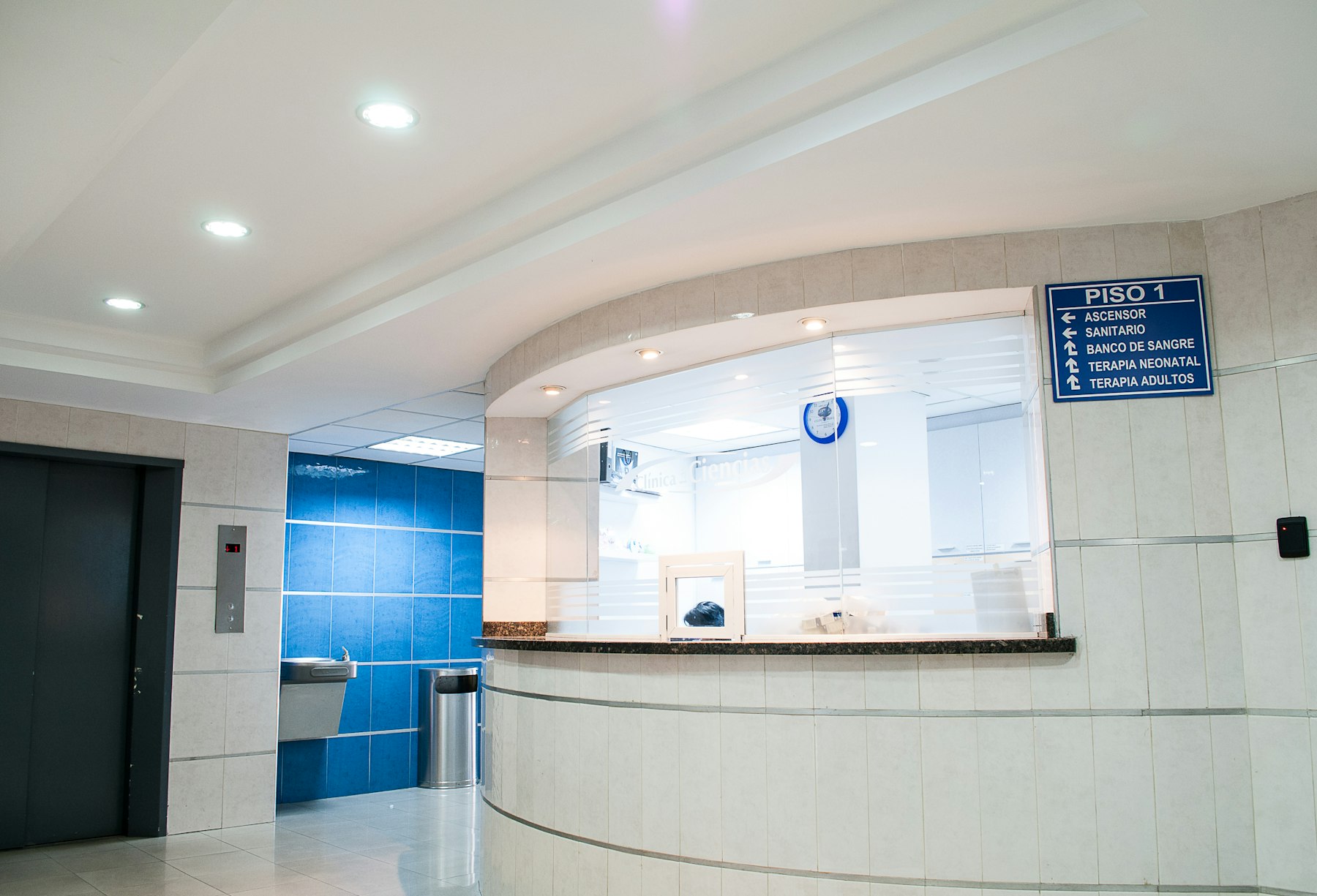 Healthcare reception area for patient appointment calls